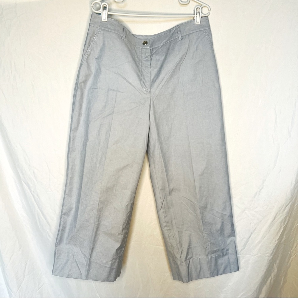 Akris Punto Women’s Wide Leg Trousers High Rise Size 14 Light Blue